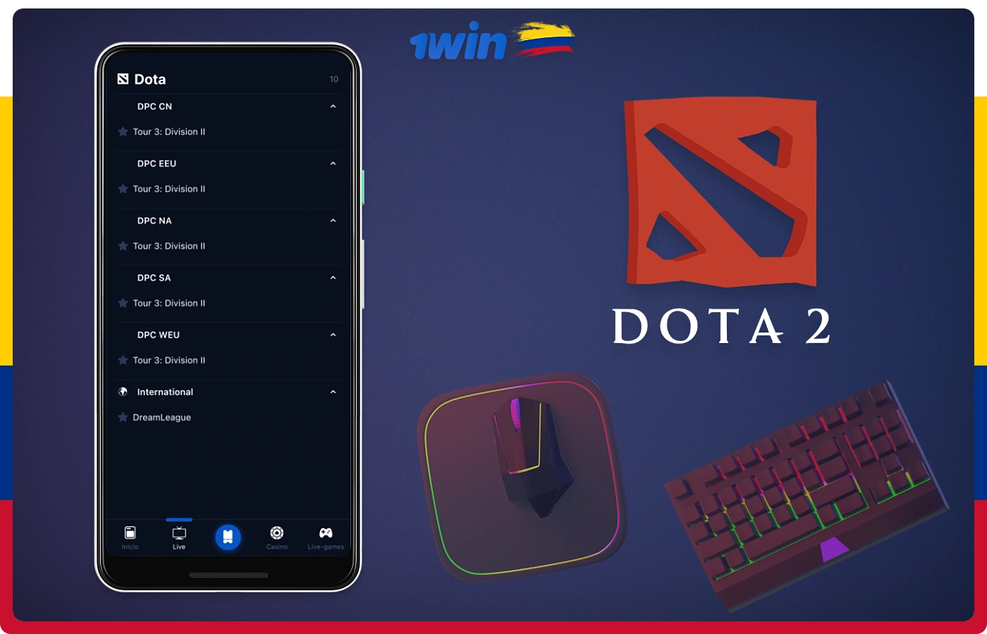 En 1win Colombia, los usuarios tienen acceso a una amplia gama de apuestas de Dota 2
