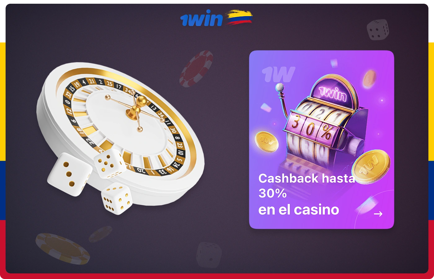Los usuarios del casino en línea 1win de Colombia tienen acceso a cashback, lo que les permite recibir una parte de su gasto