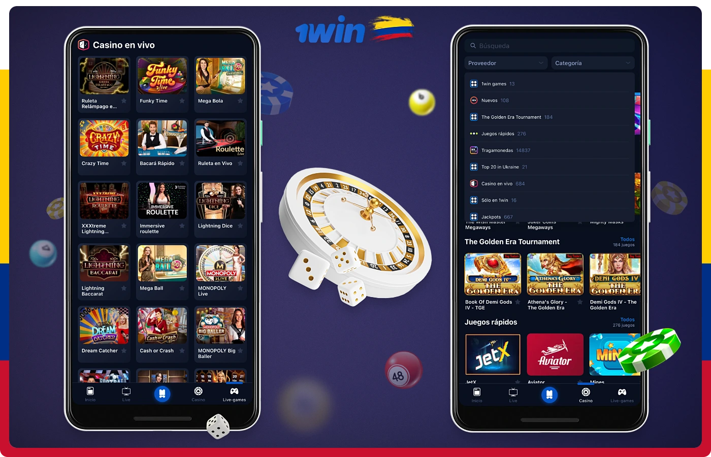 La sección de casino en línea de la aplicación 1win contiene miles de emocionantes juegos
