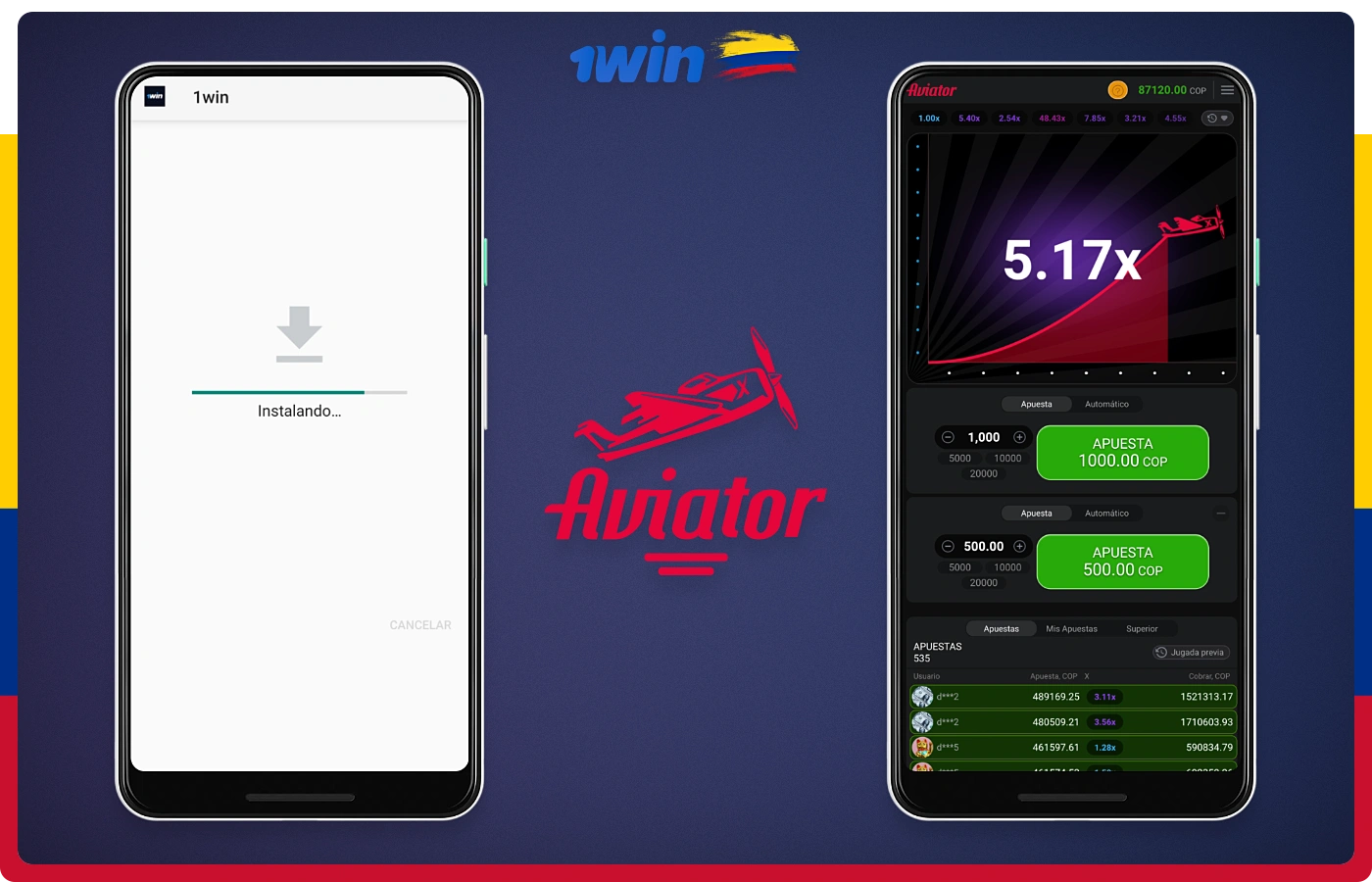 Para jugar a Aviator en Android o iOS, sólo tienes que descargar la aplicación oficial de 1win