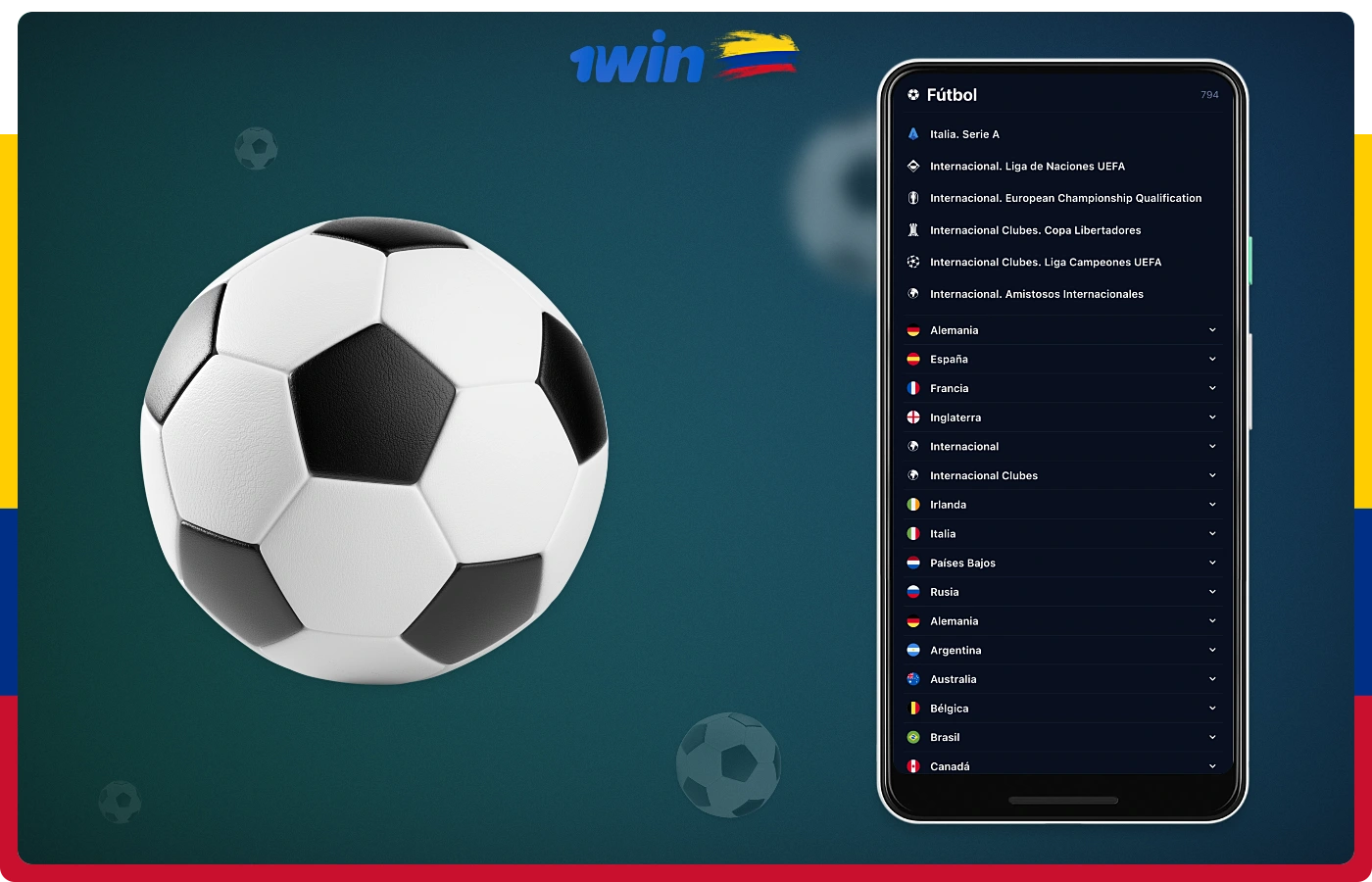 En 1win Colombia, los usuarios pueden apostar en fútbol, incluidos los campeonatos populares