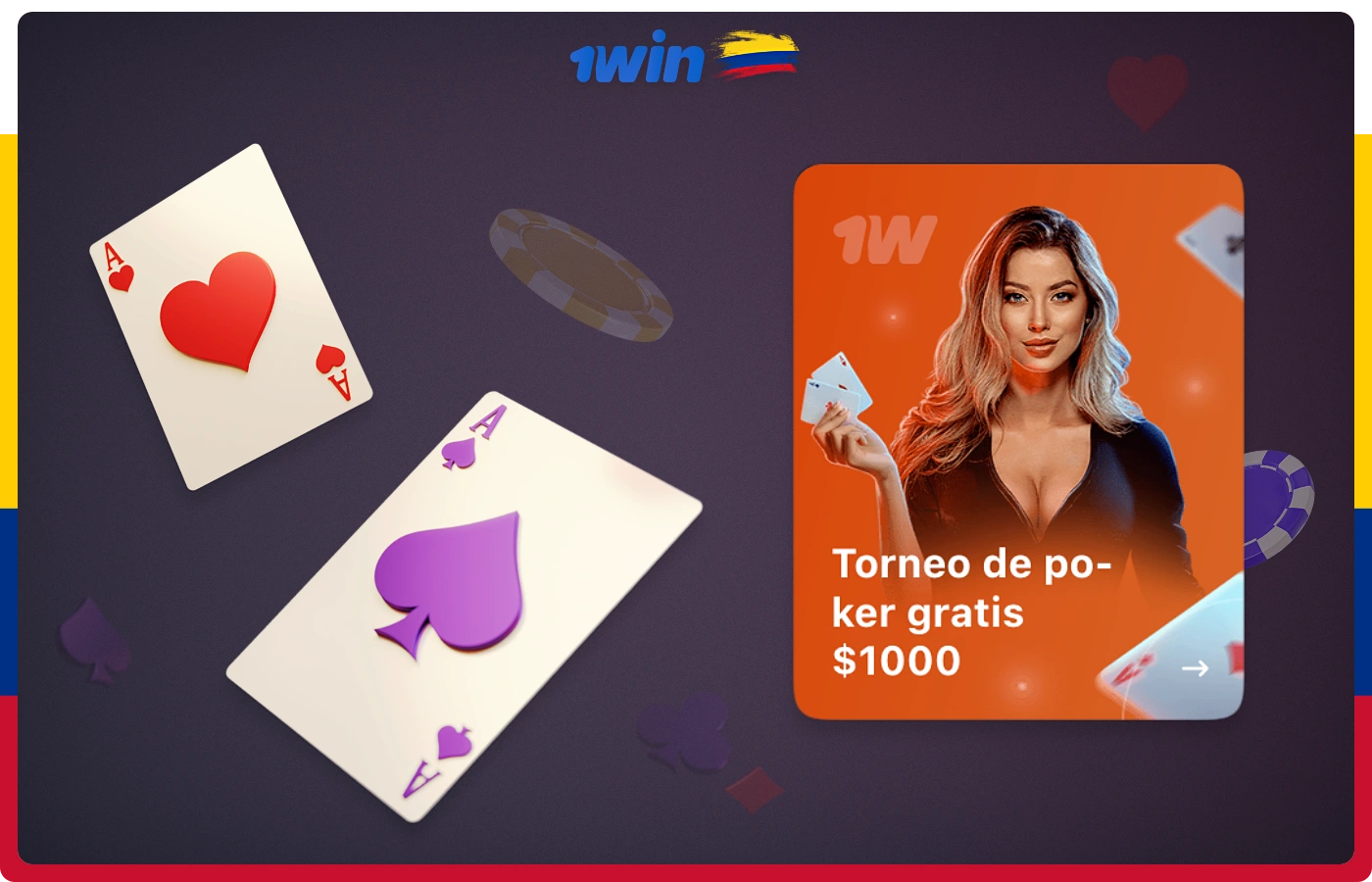 Torneos de poker gratis en 1win para usuarios colombianos