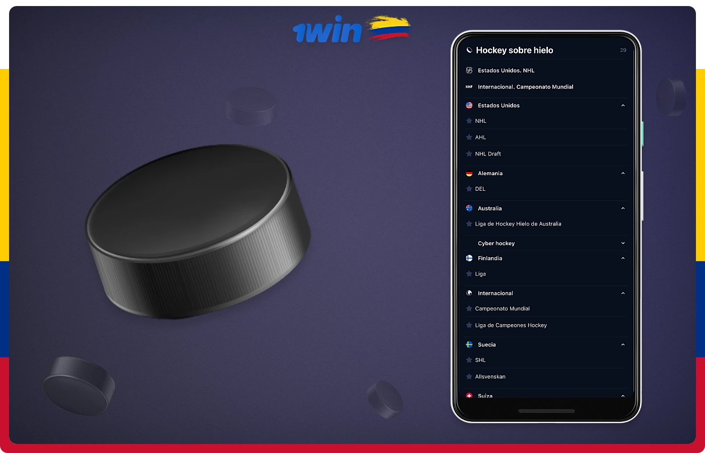 Los usuarios colombianos de 1win disponen de varias opciones de apuestas de hockey