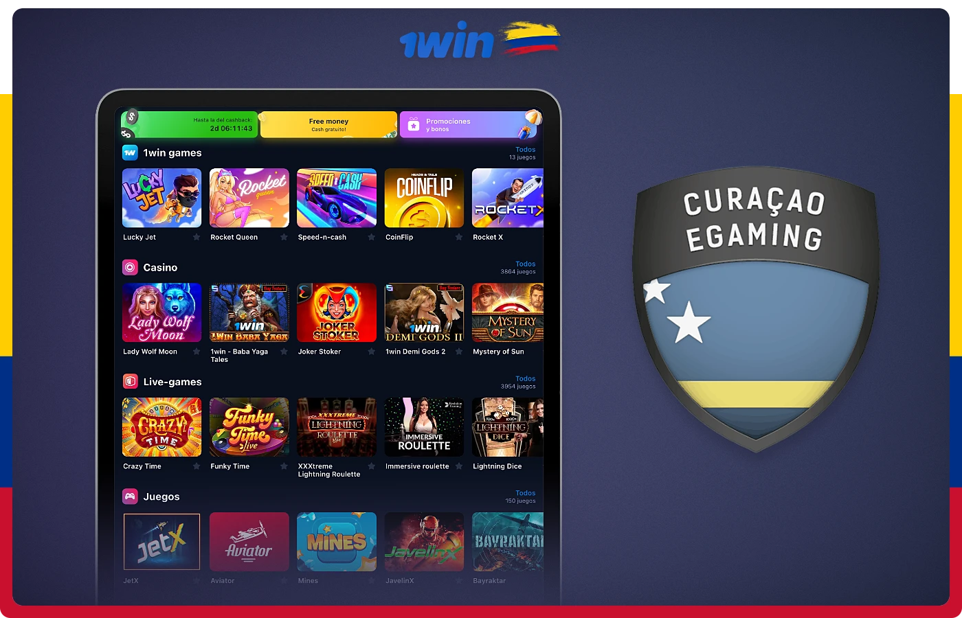 1win Colombia tiene una licencia especial