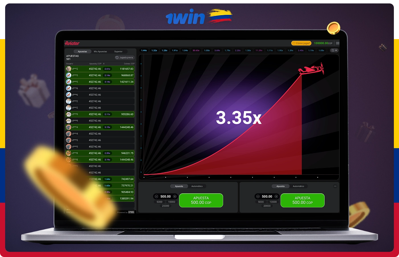 Popular juego en línea Aviator con ganancias instantáneas disponible para todos los usuarios de 1win de Colombia