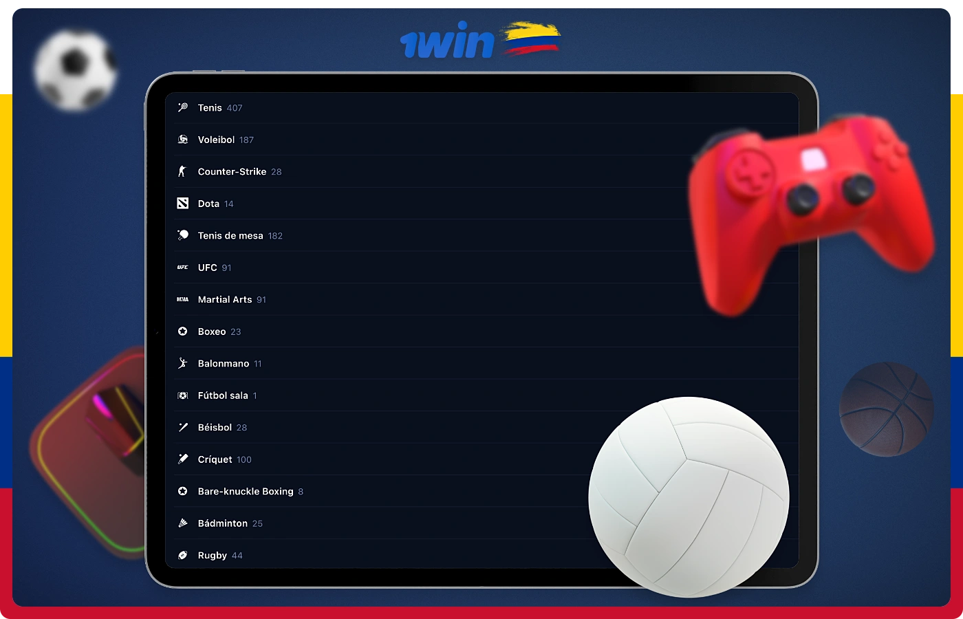 Entre otras, 1win cuenta con una serie de disciplinas deportivas populares en las que los usuarios colombianos apuestan con más frecuencia