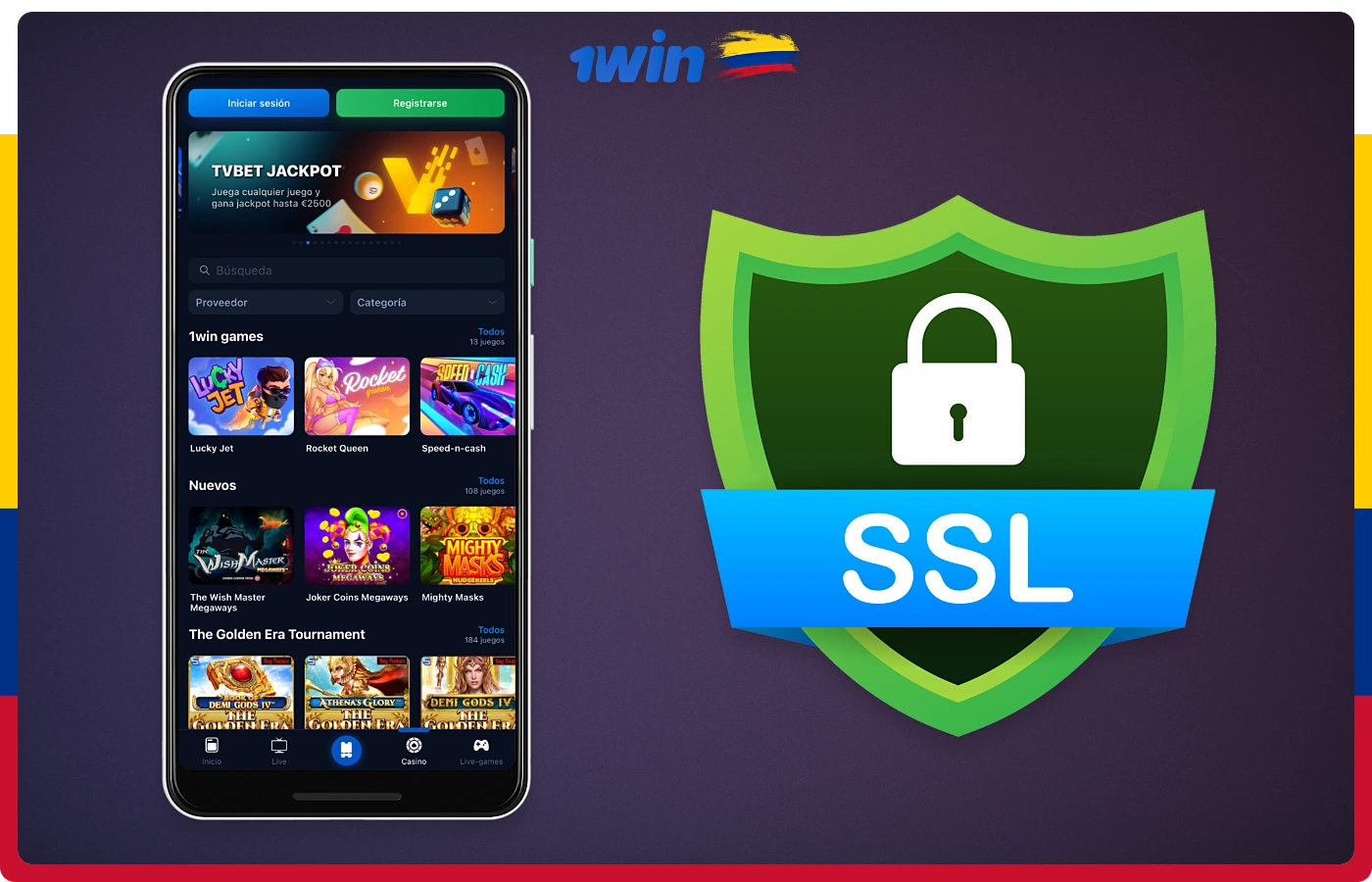 La aplicación 1win cuenta con varios niveles de seguridad, como SSL