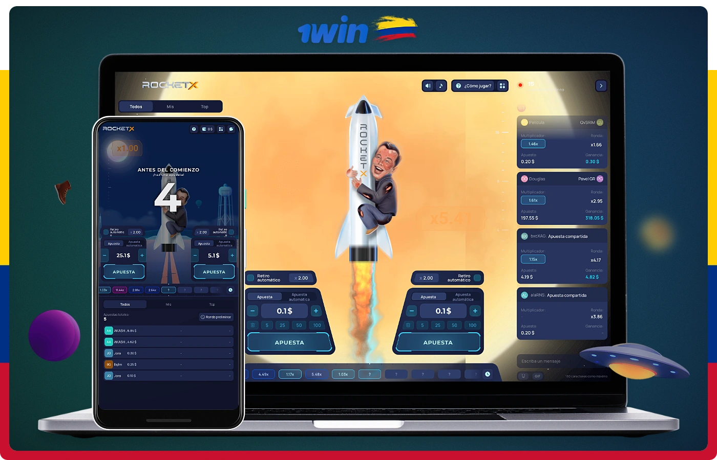El juego en línea 1win RocketX tiene una mecánica de juego bastante interesante y atractiva
