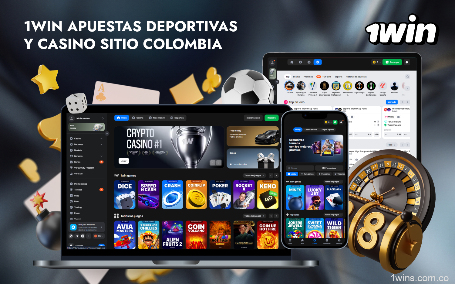 En el sitio web oficial de 1win en Colombia, los usuarios pueden realizar apuestas en línea sobre deportes y casino