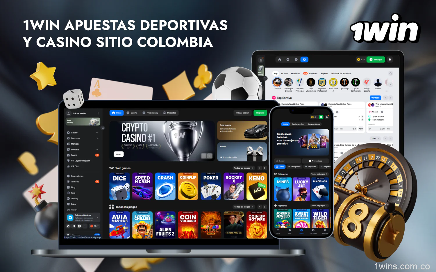 En el sitio web oficial de 1win en Colombia, los usuarios pueden realizar apuestas en línea sobre deportes y casino