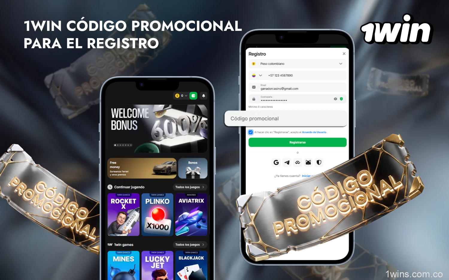 El código promocional de registro de 1win permite a los usuarios de Colombia obtener una bonificación adicional