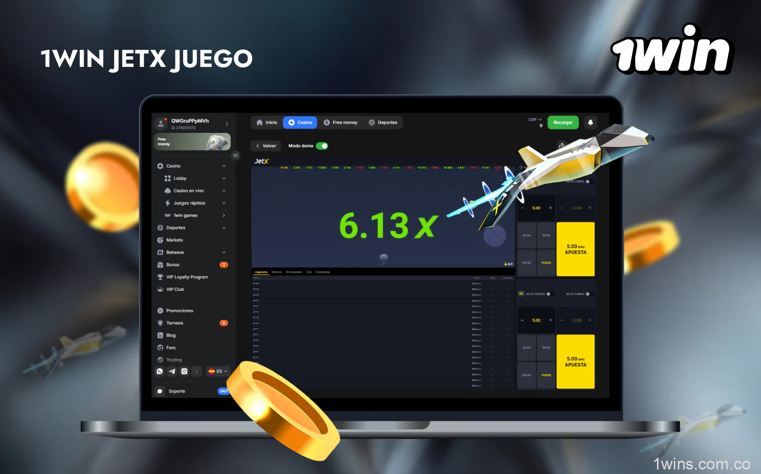 1win JetX es uno de los juegos de casino en línea más populares en Colombia