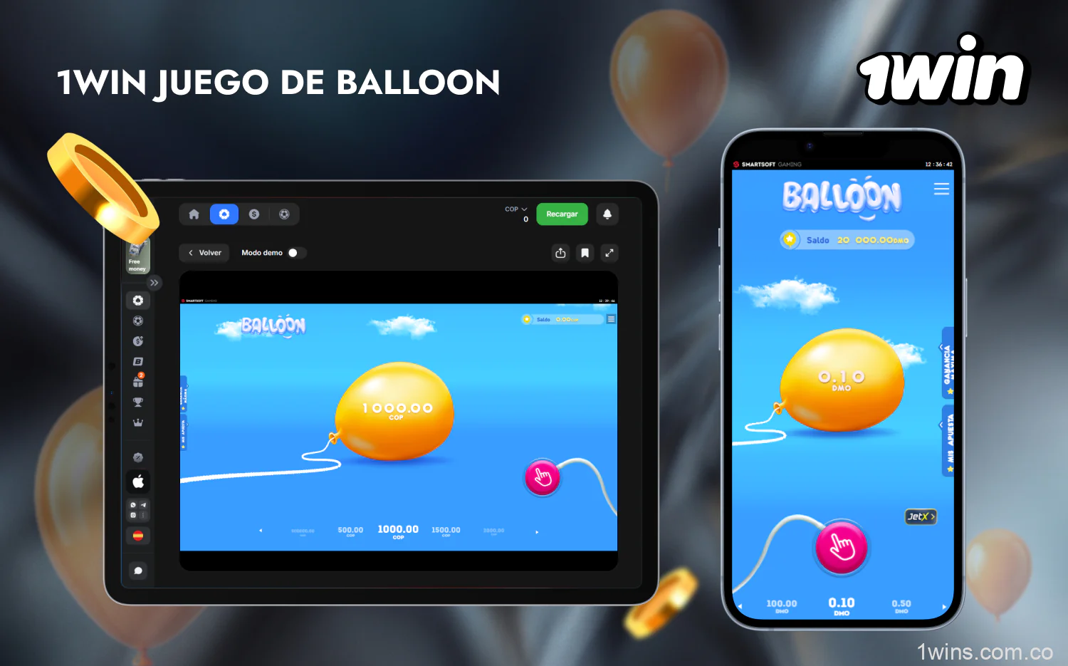 El juego de choque Balloon 1win de Smart Soft Gaming es popular entre los jugadores de Colombia
