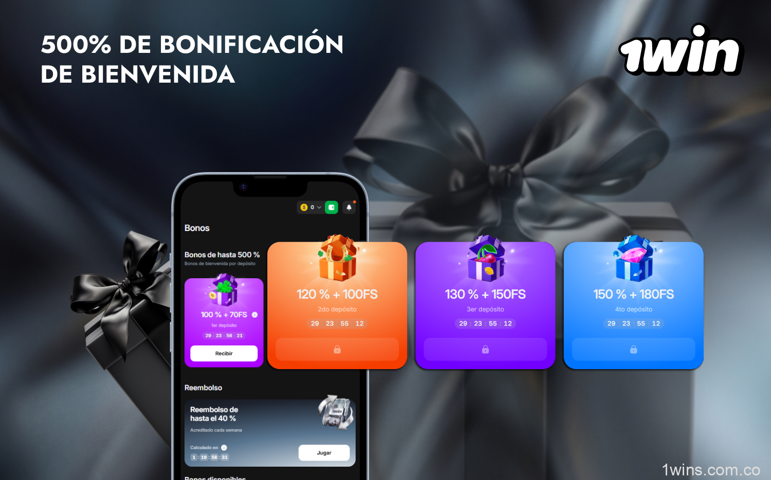 Los usuarios colombianos de 1win no sólo tienen acceso a un generoso bono de bienvenida, sino también al cashback del casino online