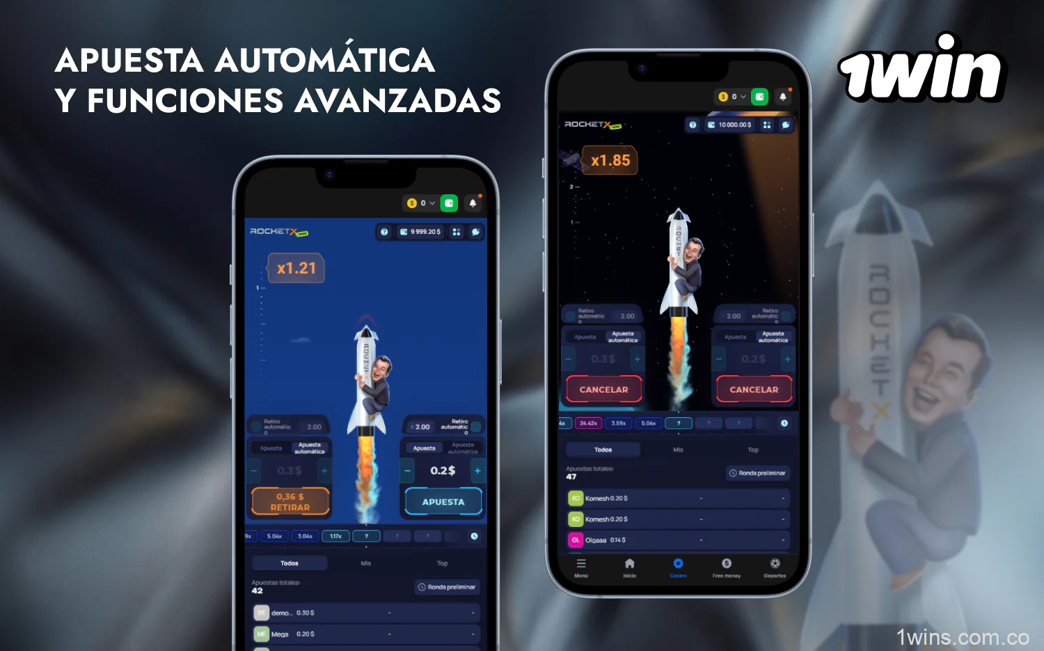 El juego 1win RocketX tiene muchas características, incluidas las apuestas automáticas