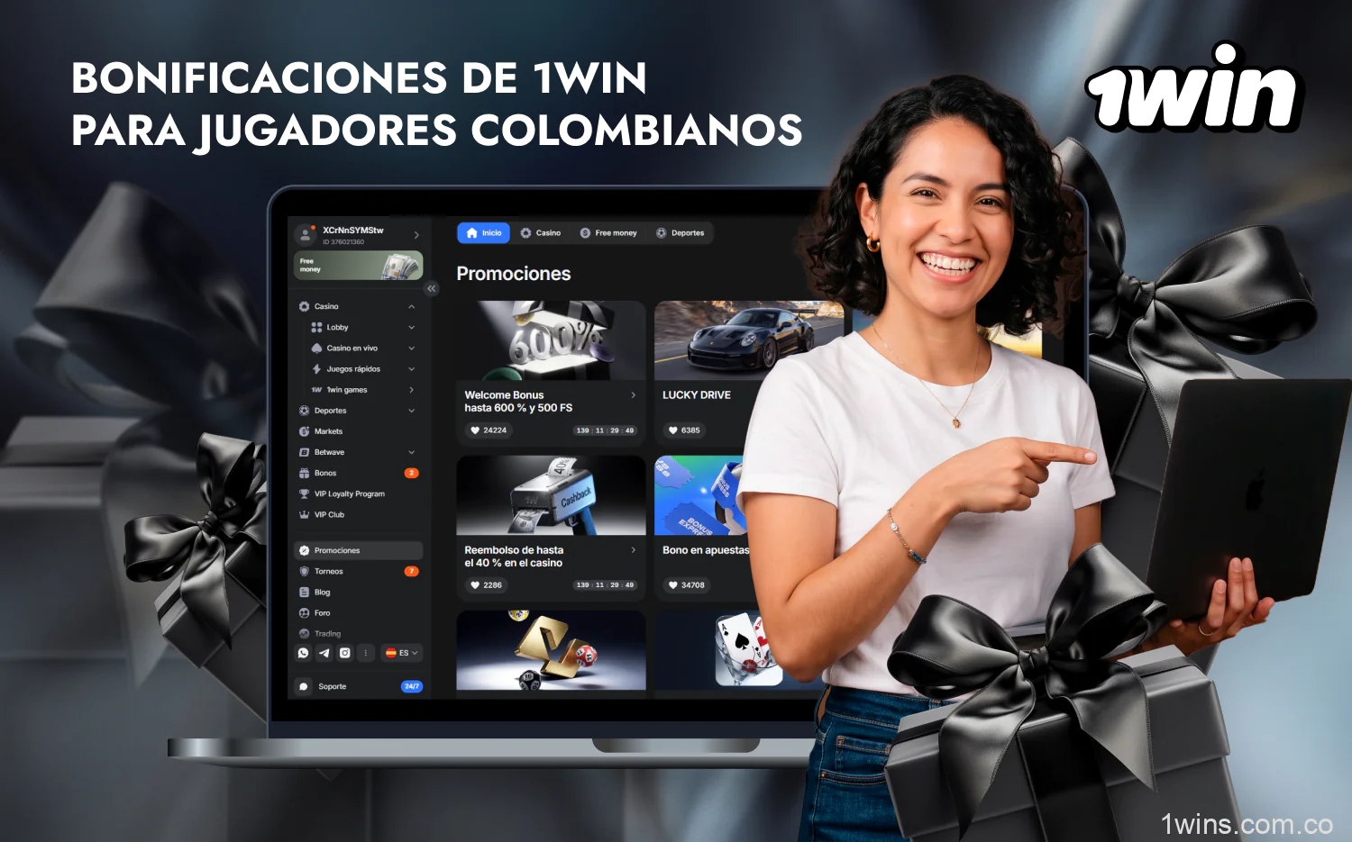 Los usuarios colombianos de 1win tienen a su disposición muchos bonos y promociones diferentes