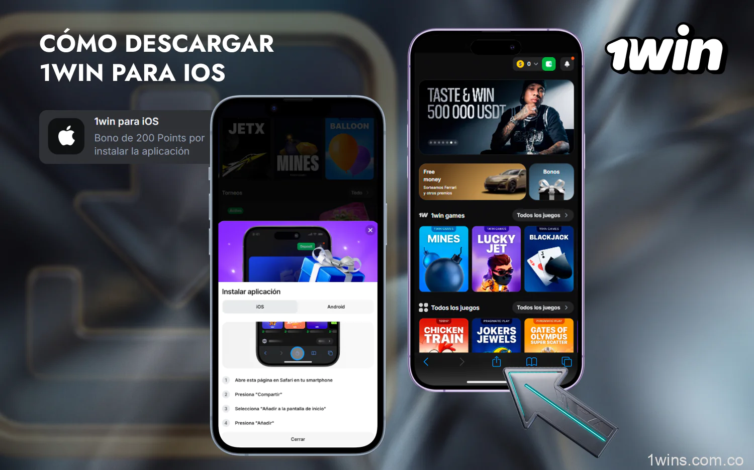 La app de 1win para iPhone y iPad puede ser descargada e instalada por los usuarios colombianos desde la página oficial de la plataforma