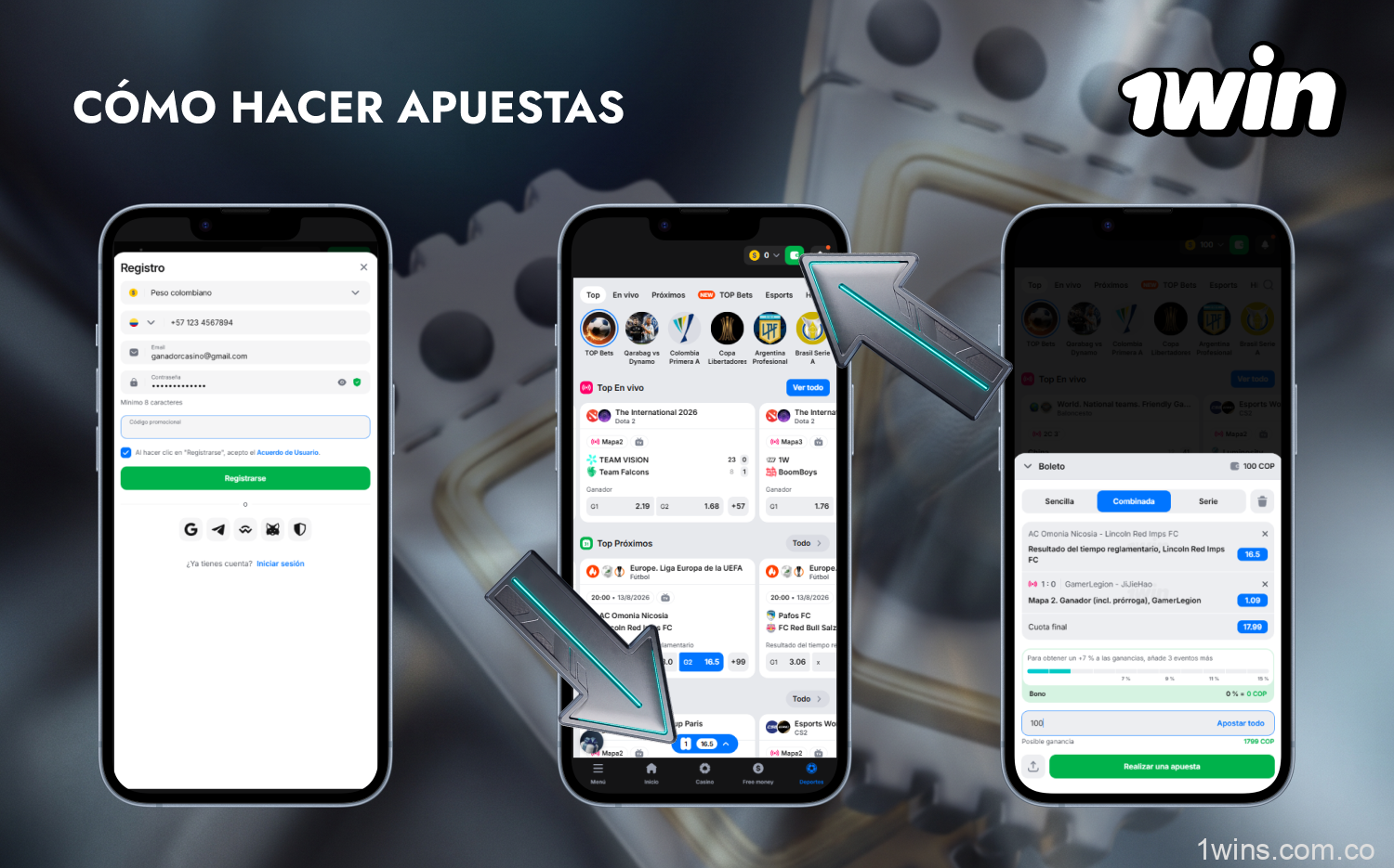 Para poder realizar una apuesta deportiva en 1win, el usuario de Colombia debe cumplir unas sencillas condiciones