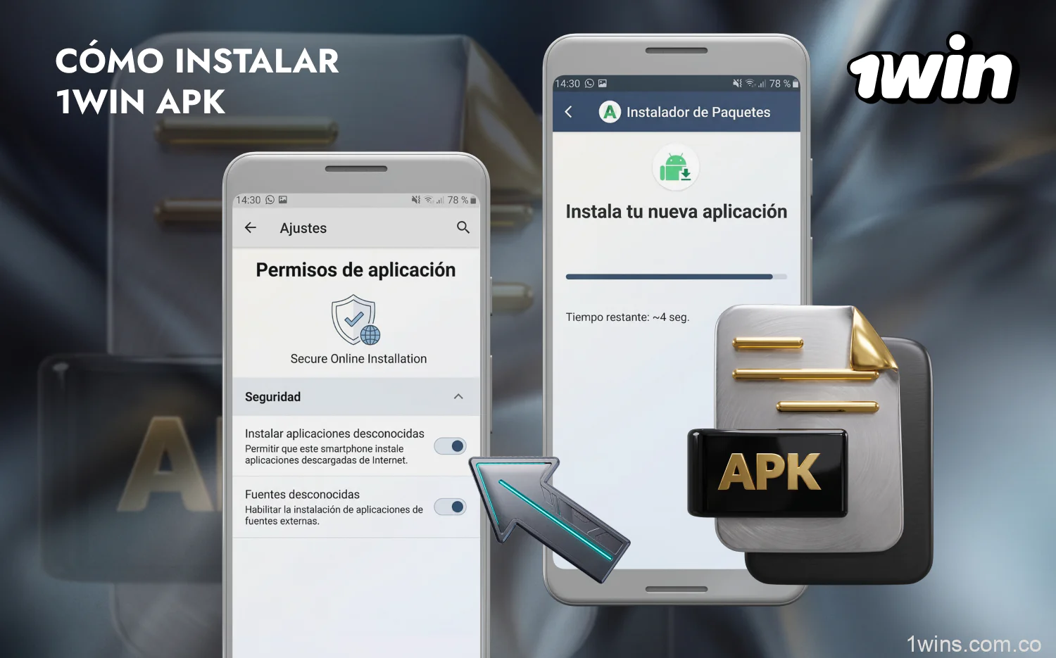 Para instalar 1win en Android, debes seguir unos sencillos pasos