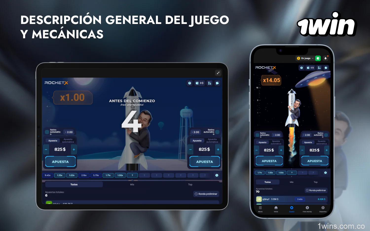 El juego en línea 1win RocketX tiene una mecánica de juego bastante interesante y atractiva