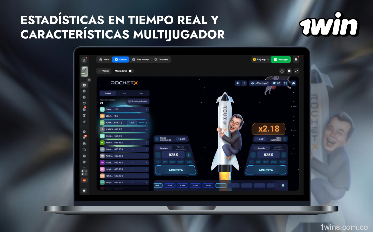 Una de las principales características de jugar a Rocket X en 1win Casino es que el usuario dispone de estadísticas detalladas en tiempo real
