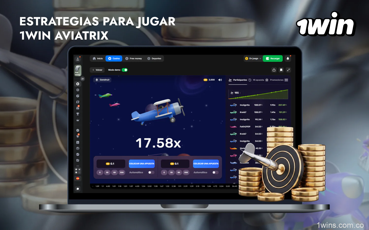 Para el juego 1win Aviatrix, existen varias estrategias utilizadas por los jugadores de Colombia