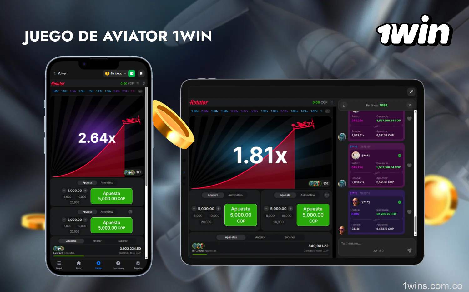Popular juego en línea Aviator con ganancias instantáneas disponible para todos los usuarios de 1win de Colombia