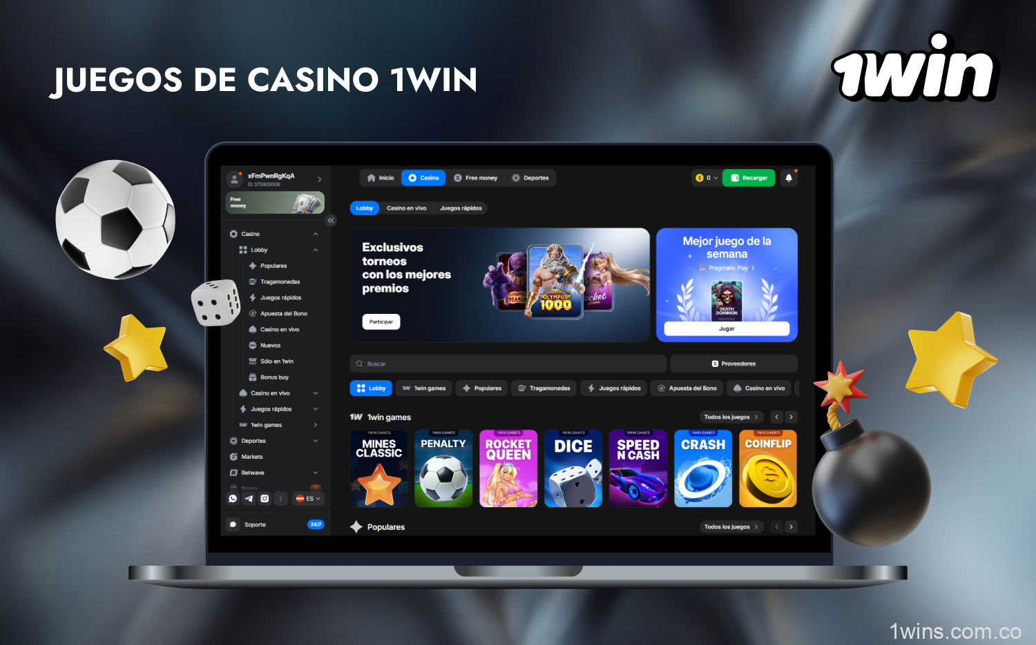 Juegos populares de 1win casino
