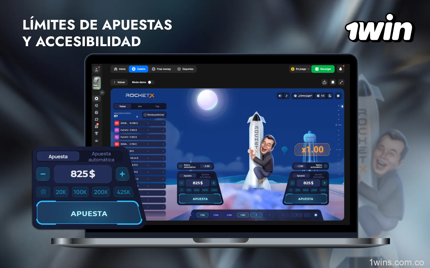 En el juego RocketX de 1win Casino, hay varias opciones de apuesta disponibles y ciertos límites de apuesta en ellas