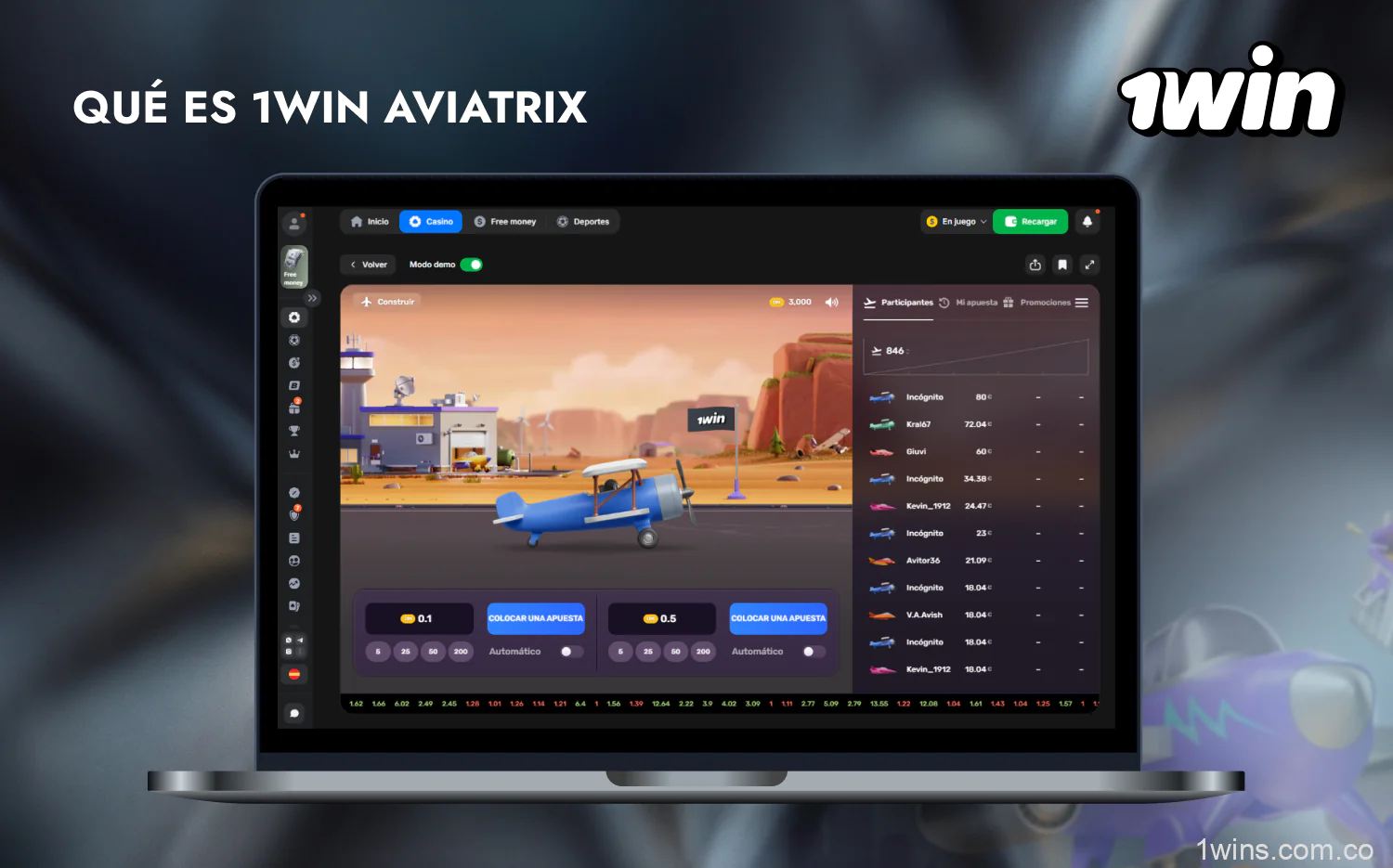 1win Aviatrix es un emocionante juego estilo Crash