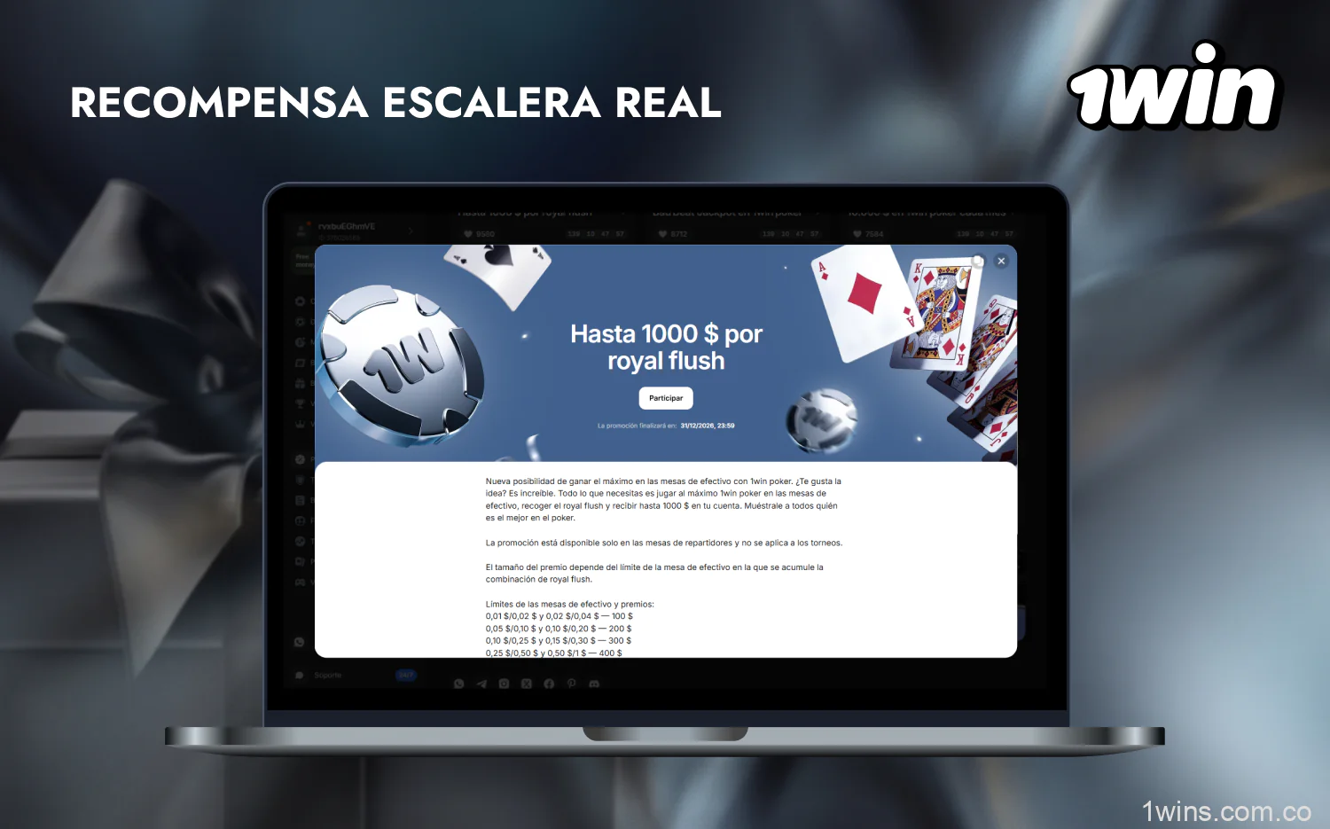 Royal Flush es otra bonificación extra para los usuarios de 1win que juegan al póquer