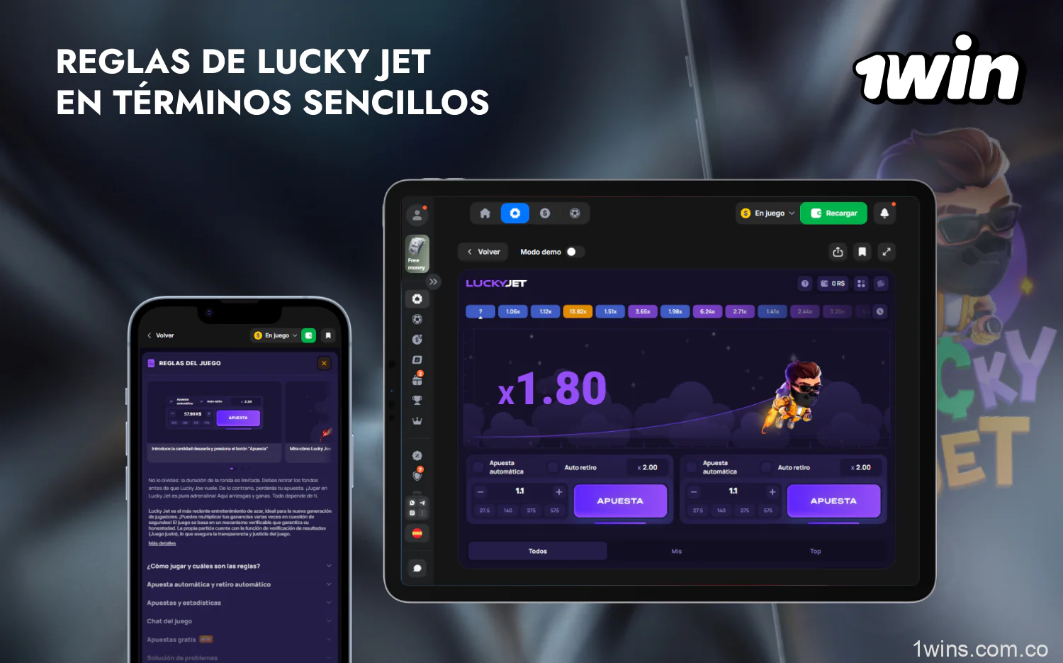 Antes de empezar a jugar a Lucky Jet 1win, debes aprender las sencillas reglas