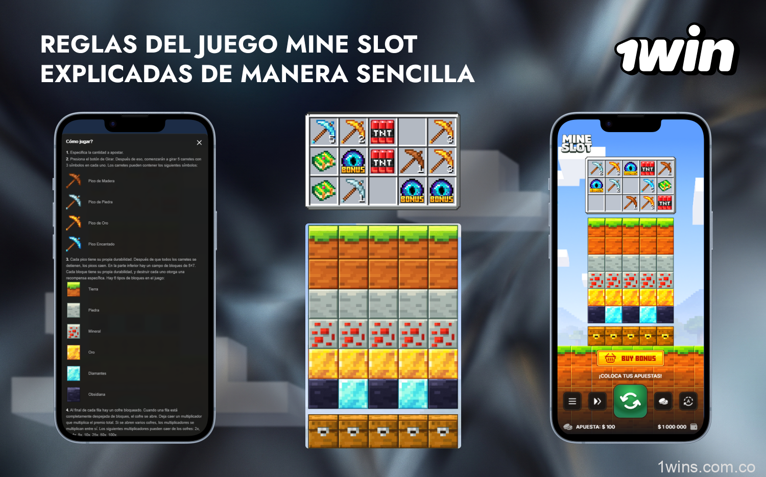 Las reglas básicas del juego Mine Slot se explican en pocos pasos para facilitar el inicio del juego en 1win Colombia