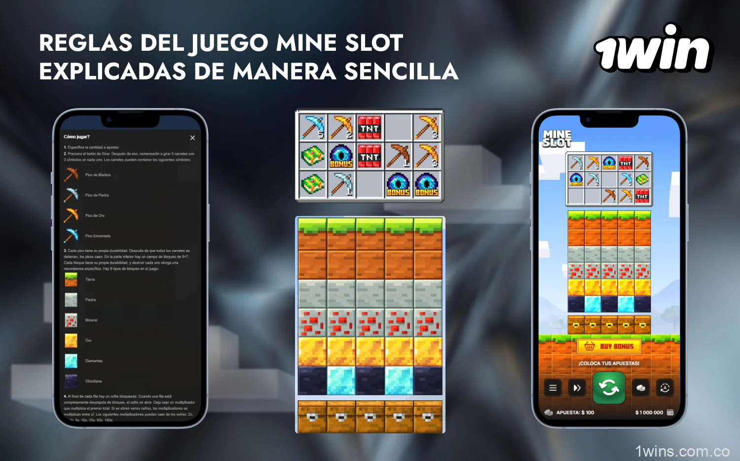 Las reglas básicas del juego Mine Slot se explican en pocos pasos para facilitar el inicio del juego en 1win Colombia