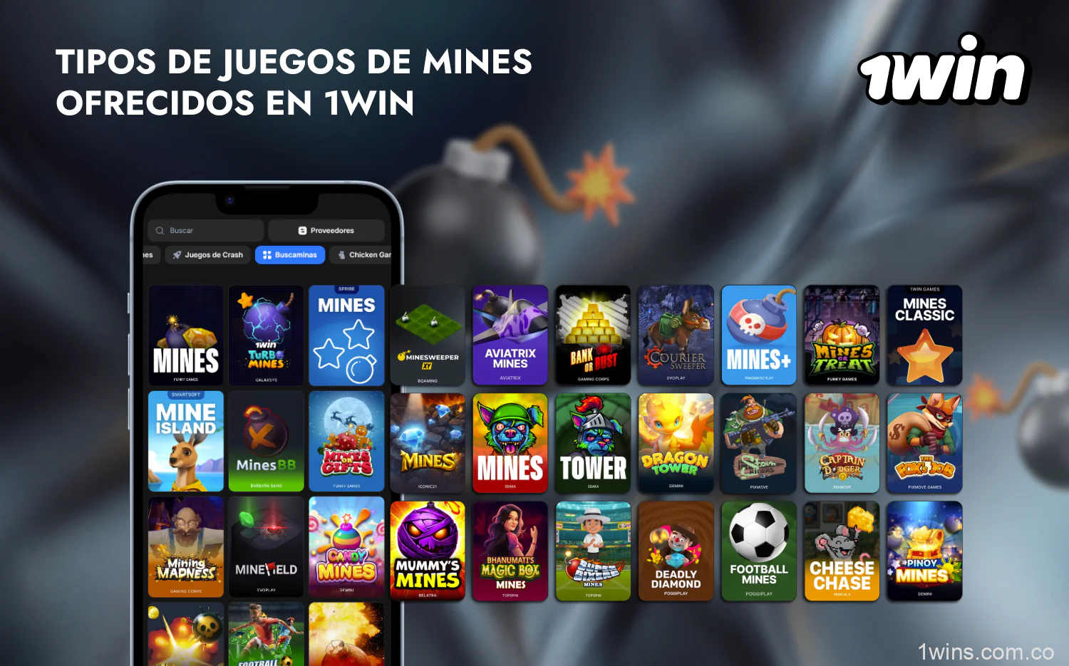 1win Colombia ofrece a sus usuarios numerosos juegos del género de las minas