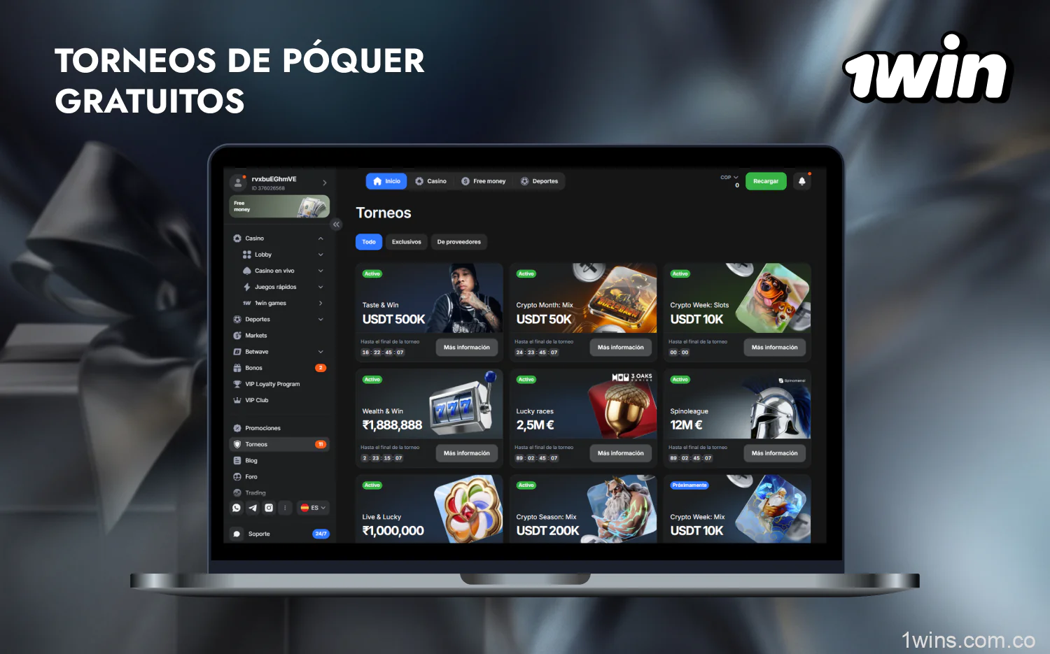 Torneos de poker gratis en 1win para usuarios colombianos