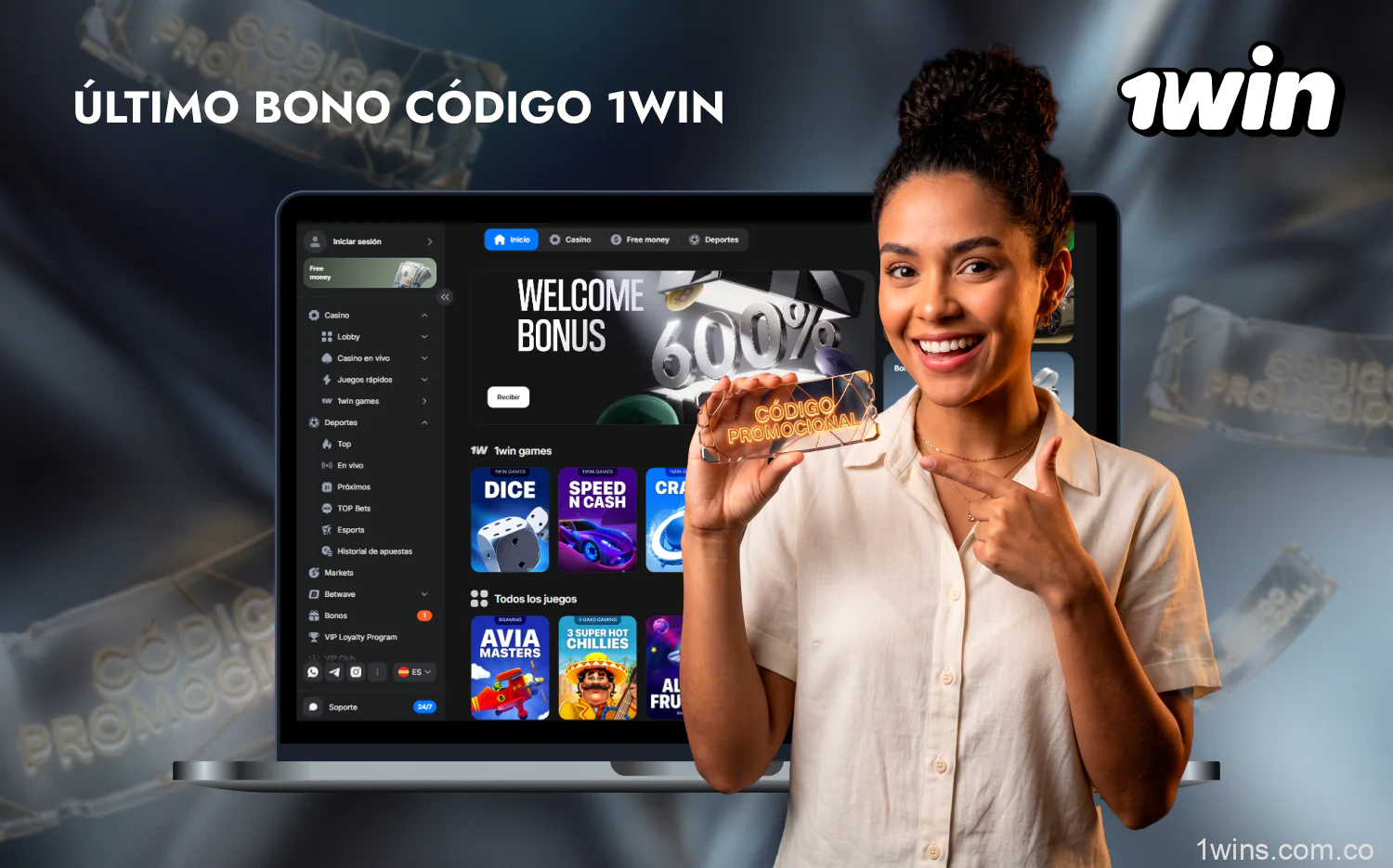 El código promocional actual de 1win para jugadores colombianos te da la oportunidad de aumentar tu bono de bienvenida